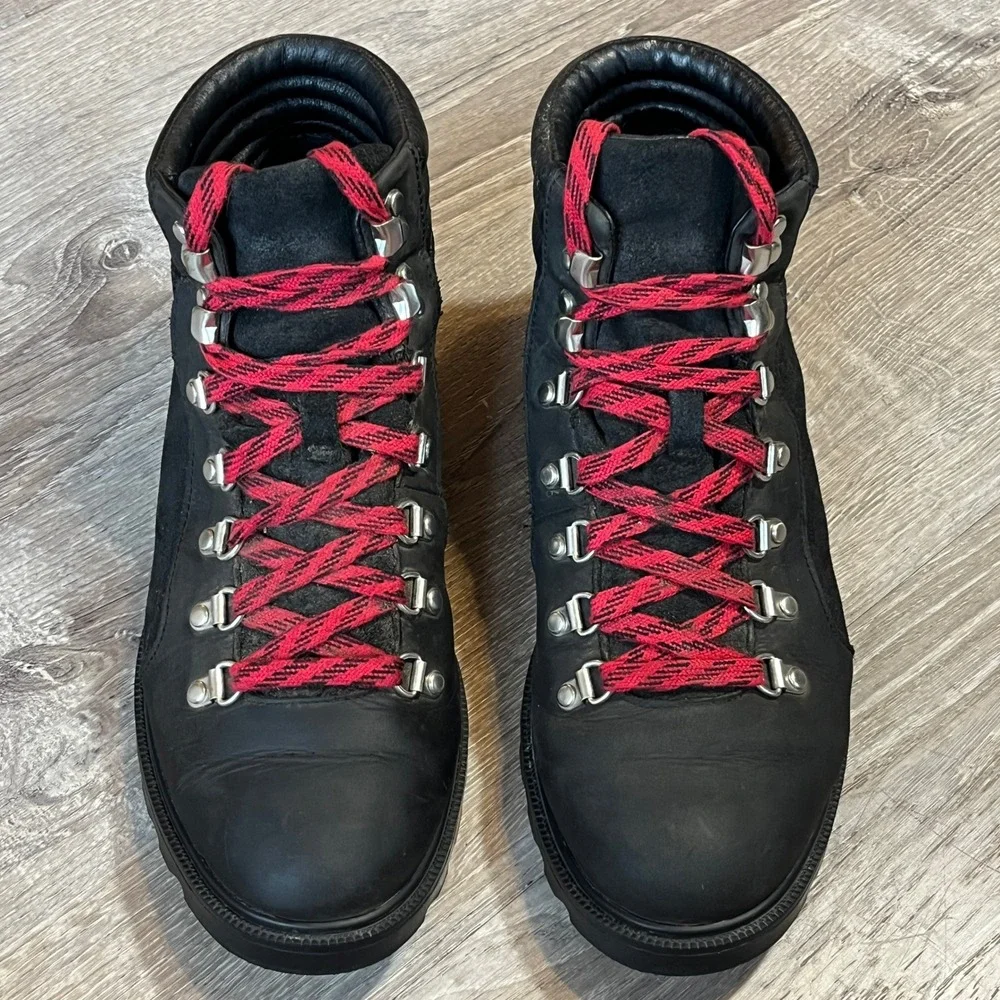 Sorel Ainsley Conquest Black Combat Waterproof Leather Hiking Boot NL3091-010 10
